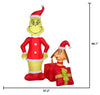 Dr. Seuss 5.5FT Grinch with Max Popping Out of a Present Holiday Yard Inflatable