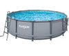 Funsicle Oasis 14-ft X 42-in Framed Above Ground Swimming Pool Set Gray