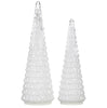 2-Piece Holiday Decorative LED Glass Tree Set