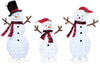 Twinkling LED Snowman Family - Set of 3