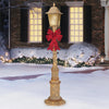 7FT Glittering Christmas Street Lamp with 150 LED Lights with Red Bow
