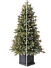 4.5 ft Pre-Lit Potted Aspen Artificial Christmas Tree, Color-Changing Radiant Micro LED Lights