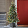 4.5 ft Pre-Lit Potted Aspen Artificial Christmas Tree, Color-Changing Radiant Micro LED Lights
