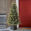 4.5 ft Pre-Lit Potted Aspen Artificial Christmas Tree, Color-Changing Radiant Micro LED Lights