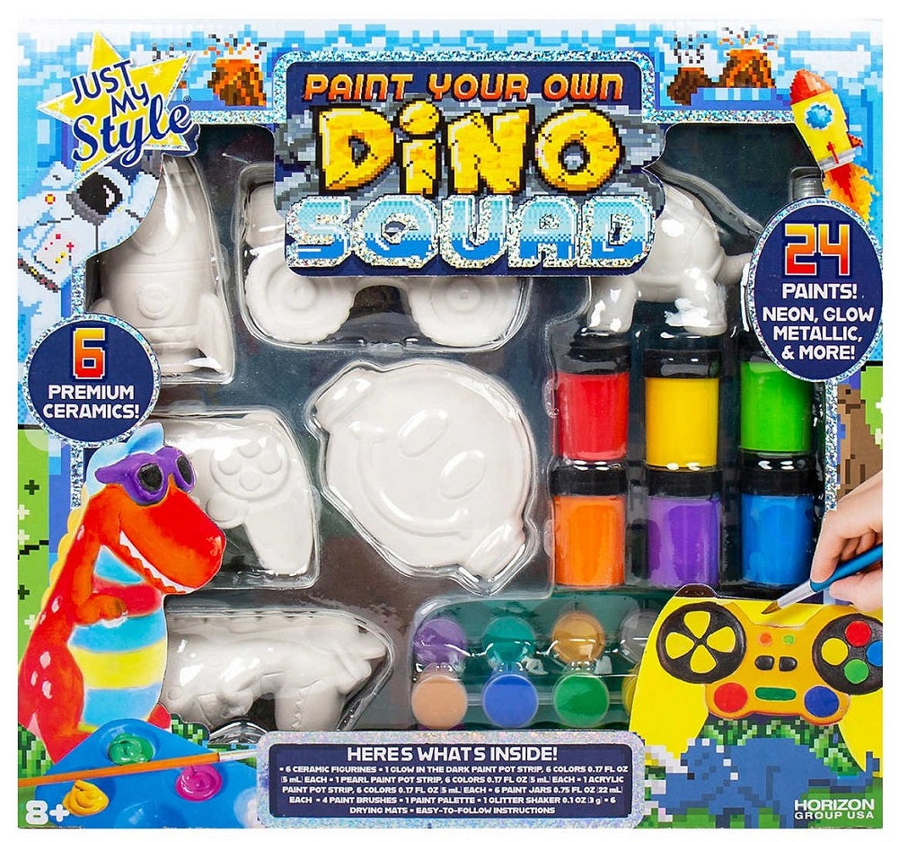 Just My Style Paint Your Own Dino Squad with 6 Ceramics & 24 Paints