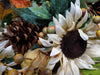 30-inch Fall Harvest Decorated Artificial Wreath with Cream Sunflowers