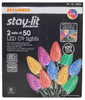 Sylvania Stay-Lit 2 Sets of 50 C9 Faceted LED Christmas Lights - Multicolor