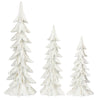 Holiday Decorative White Winter Tree Set Assorted Heights