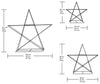 3-Piece Star Set with LED Lights 36in, 26in, 18in
