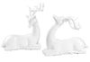 Modern White Holiday Deer Figurine Set of 2