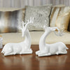 Modern White Holiday Deer Figurine Set of 2