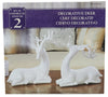 Modern White Holiday Deer Figurine Set of 2