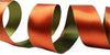 Kirkland Wire-Edged Ribbon Duel-Sided Burnt Orange and Green 1.5 inch 50 yards