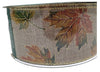 Kirkland Premium Fall Leaf Metallic Ribbon Wired Edge 2.5" Wide 50 Yard Roll