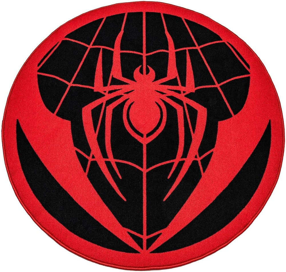 52" Marvel Spider-Man: Miles Morales Logo with Web Round Area Rug
