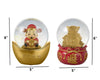Lunar New Year Wealth and Fortune Water Globes, Set of 2