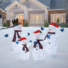 Set of 4 Mesh Snowman Family with LED Lights