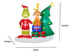 The Grinch 8FT Wide Grinch Standing with Max on top of Presents Scene Inflatable