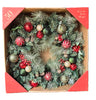 30-inch Pre-Lit Decorated Christmas Wreath with 50 LED Lights Battery Operated (Red)