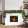 9-FT Pre-Lit Garland with 150 Color-Changing LED Lights and Pinecones