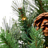 9-FT Pre-Lit Garland with 150 Color-Changing LED Lights and Pinecones