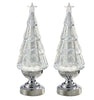 2-Piece 14-inch Lighted Glitter Tree Lantern Table Top Holiday Decor
