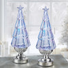 2-Piece 14-inch Lighted Glitter Tree Lantern Table Top Holiday Decor