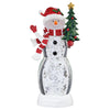 20-inch Tabletop Snowman Water Globe Lantern with LED Lights Holiday Decor
