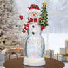 20-inch Tabletop Snowman Water Globe Lantern with LED Lights Holiday Decor