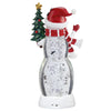 20-inch Tabletop Snowman Water Globe Lantern with LED Lights Holiday Decor