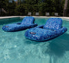 Aqua Luxury Pool Lounger and Tanner 2-pack Blue/Flower