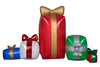 Gemmy Inflatable Fuzzy Gift Box Scene 7.5 FT Length