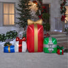 Gemmy Inflatable Fuzzy Gift Box Scene 7.5 FT Length