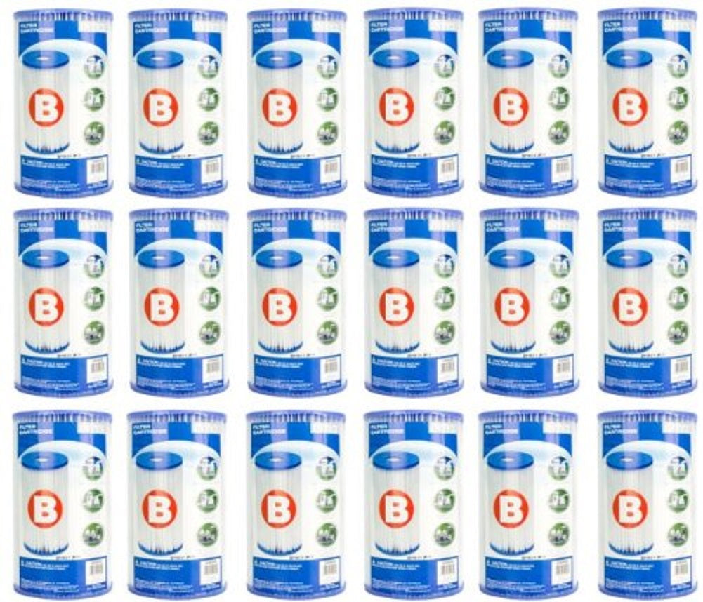 Replacement Intex Type B Filter Cartridge for Above Ground Pools 18-Pack