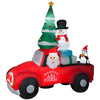 Holiday Time 8 Foot Wide Santa in Red Vintage Truck Holiday Inflatable