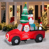 Holiday Time 8 Foot Wide Santa in Red Vintage Truck Holiday Inflatable