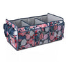 3-Compartment Pink Floral Insulated Trunk Organizer with 30 Can Cooler