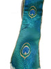 3 Whimsy Peacock Feather Emerald & Gold Wire Edge Premium Holiday Tree Decorating Bow Gift Wrapping Ribbon 2.5" x 50 yds