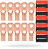 InstallGear 1/0 Gauge AWG Tinned Pure Copper Lug Ring Terminals Connectors 10-pack