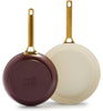 GreenPan Padova Hard Anodized Nonstick Ceramic 10in & 12in Frying Pan Skillet Set Burgundy