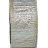 Kirkland Wire Edged Sheer Ribbon with Gold and Silver Glitter Accent 50yd X 2.5in