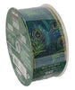 Kirkland Signature Wire-Edged Whimsical Peacock Teal 2.5-inch W X 50 Yards