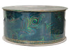 Kirkland Signature Wire-Edged Whimsical Peacock Teal 2.5-inch W X 50 Yards