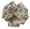 Kirkland Wire Edged 2.5-inch White Ribbon with Multicolor Snowflake 50yd X 2.5in