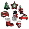 8-Pack Shatter-Resistant Glitter Christmas Ornament with Hooks