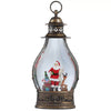 14-Inch Christmas Scene Lantern Table Top Ornament with Santa & LED Lights