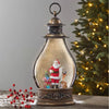 14-Inch Christmas Scene Lantern Table Top Ornament with Santa & LED Lights