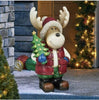 26-inch Moose with Christmas Tree with LED Lights Timer On and Off