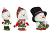 3-Piece Plush Snowman in Winter Holiday Apparel and Wood Ski