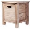 Uziass Small Wooden Stool with Storage Drawers Natural 11.82" x 11.82" x 13.7"